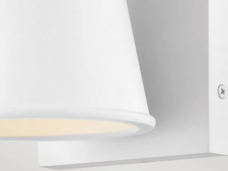 Kleine LED Außenwandleuchte HANS Weiß, Salzluft resistent, Höhe 15,5cm