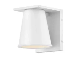 Kleine LED Außenwandleuchte HANS Weiß, Salzluft resistent, Höhe 15,5cm