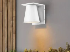 Kleine LED Außenwandleuchte HANS Weiß, Salzluft resistent, Höhe 15,5cm