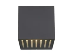 Kleine LED Außenwandleuchte ILLI Würfel aus Aluminium in Anthrazit, 10x10cm