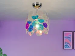 Kleine LED Deckenleuchte aus irisierendem Kunststoff, Ø 25cm