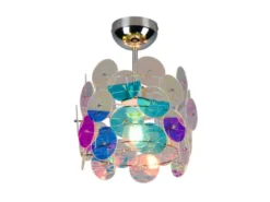 Kleine LED Deckenleuchte aus irisierendem Kunststoff, Ø 25cm