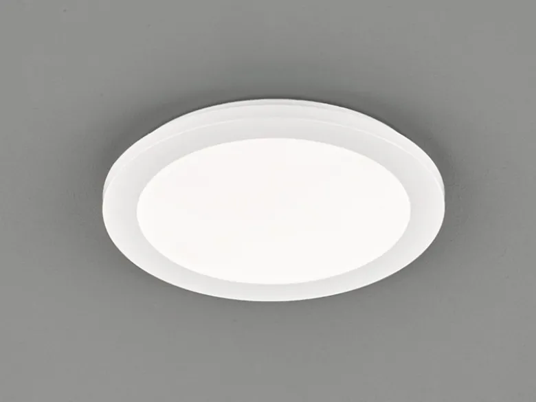 Kleine LED Deckenleuchte CAMILLUS flache Badezimmerlampe dimmbar Ø26cm Weiß IP44