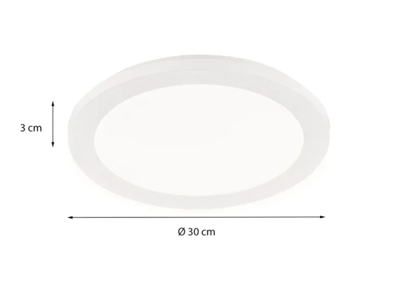 Kleine LED Deckenleuchte CAMILLUS flache Badezimmerlampe dimmbar Ø26cm Weiß IP44