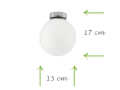 Kleine LED Deckenleuchte 1 flammig Glaskugel Opal Weiß, Ø 15cm