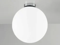 Kleine LED Deckenleuchte 1 flammig Glaskugel Opal Weiß, Ø 30cm