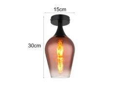 Kleine LED Deckenleuchte mit Glas Lampenschirm Kupferfarbig, Ø 15cm