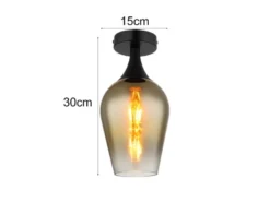 Kleine LED Deckenleuchte mit Glas Lampenschirm Gold, Ø 15cm