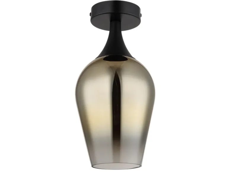 Kleine LED Deckenleuchte mit Glas Lampenschirm Gold, Ø 15cm