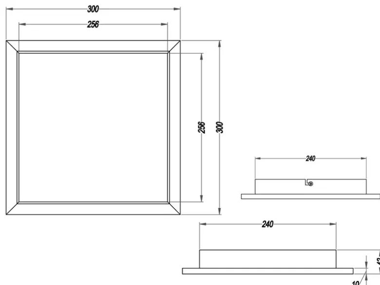 Kleine LED Deckenleuchte PHOENIX extrem flach dimmbar, Quadrat 30cm