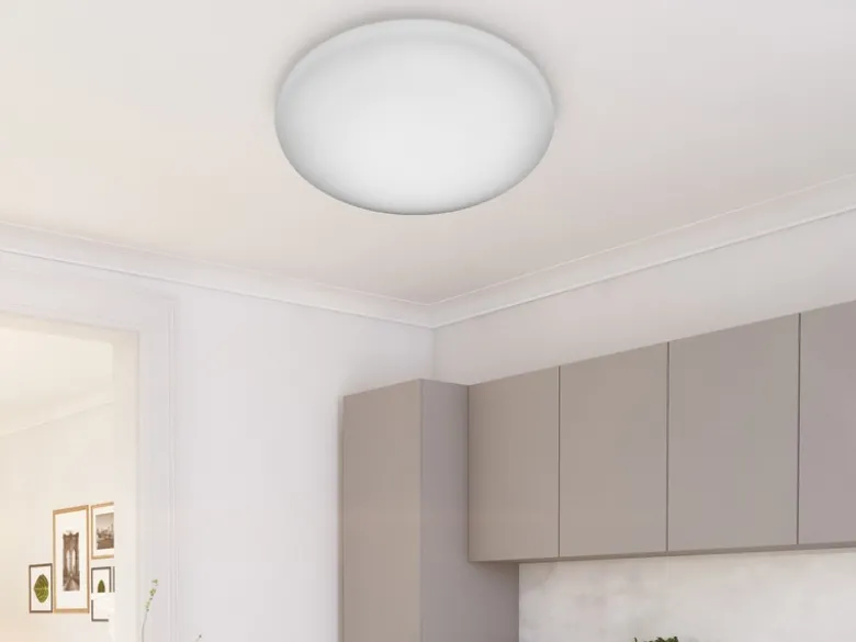 Kleine LED Deckenleuchte SILMA Weiß - Feuchtraumgeeignet Ø 28cm