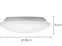 Kleine LED Deckenleuchte SILMA Weiß - Feuchtraumgeeignet Ø 28cm