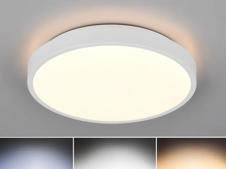 Kleine LED Deckenleuchte SLOPE ultraflach, Weiß, Ø 28,5cm