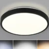 Kleine LED Deckenleuchte SLOPE ultraflach, Schwarz, Ø 28,5cm