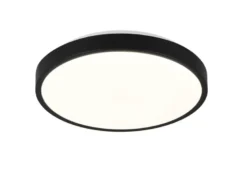 Kleine LED Deckenleuchte SLOPE ultraflach, Schwarz, Ø 28,5cm