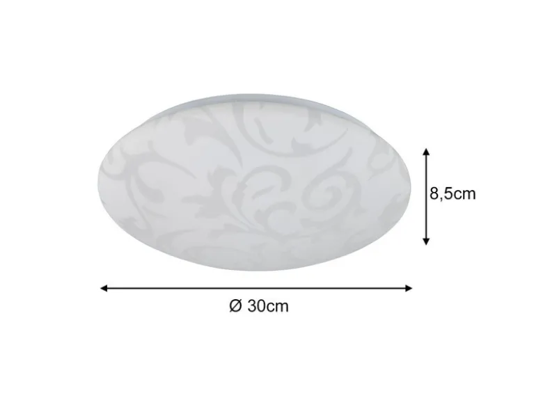 Kleine LED Deckenleuchte UMBRIA mit Rankenmuster, rund Ø 30cm