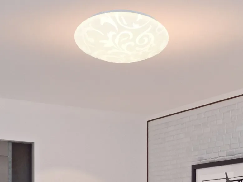 Kleine LED Deckenleuchte UMBRIA mit Rankenmuster, rund Ø 30cm
