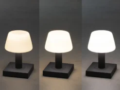 Kleine LED Outdoor Akku Tischleuchte MONACO per USB aufladbar, Anthrazit H: 19cm