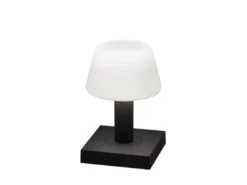Kleine LED Outdoor Akku Tischleuchte MONACO per USB aufladbar, Anthrazit H: 19cm