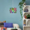 Kleine LED Pendelleuchte aus irisierendem Kunststoff, Ø 25cm