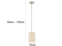 Kleine LED Pendelleuchte aus Stoff, 4-stufig höhenverstellbar, Ø 15cm