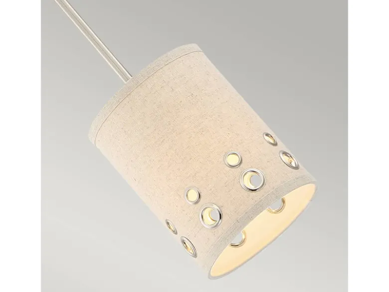 Kleine LED Pendelleuchte aus Stoff, 4-stufig höhenverstellbar, Ø 15cm