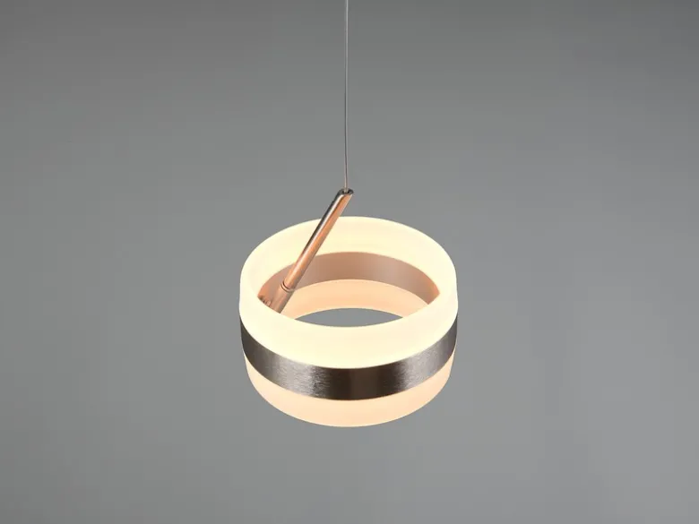 Kleine LED Pendelleuchte DIOS höhenverstellbar 1-flammig, Silber Ø 15,5cm