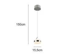 Kleine LED Pendelleuchte DIOS höhenverstellbar 1-flammig, Silber Ø 15,5cm
