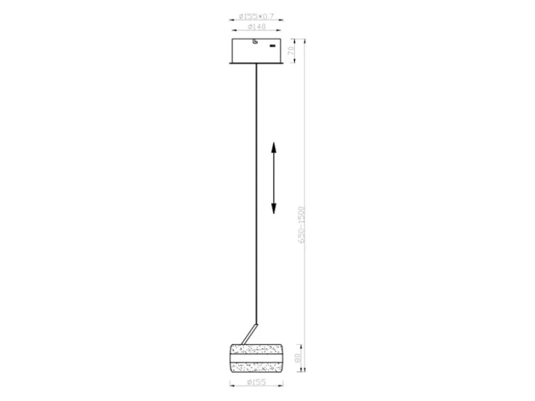 Kleine LED Pendelleuchte DIOS höhenverstellbar 1-flammig, Silber Ø 15,5cm