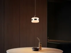 Kleine LED Pendelleuchte DIOS höhenverstellbar 1-flammig, Silber Ø 15,5cm