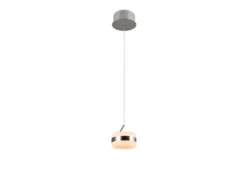 Kleine LED Pendelleuchte DIOS höhenverstellbar 1-flammig, Silber Ø 15,5cm
