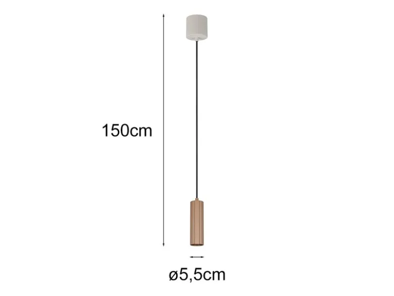 Kleine LED Pendelleuchte einflammig aus Metall Coffee Ø 5,5cm