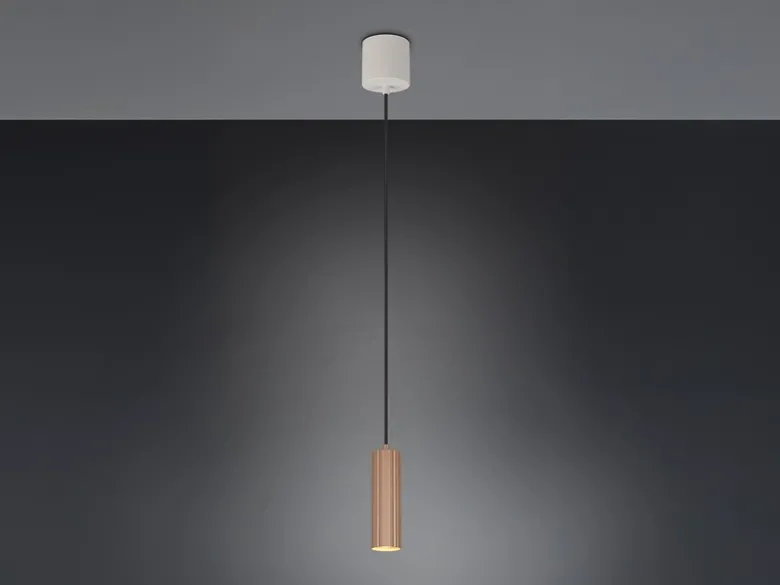 Kleine LED Pendelleuchte einflammig aus Metall Coffee Ø 5,5cm