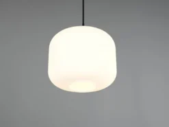 Kleine LED Pendelleuchte einflammig mit Glas Lampenschirm Weiß Ø 25cm