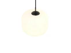 Kleine LED Pendelleuchte einflammig mit Glas Lampenschirm Weiß Ø 25cm