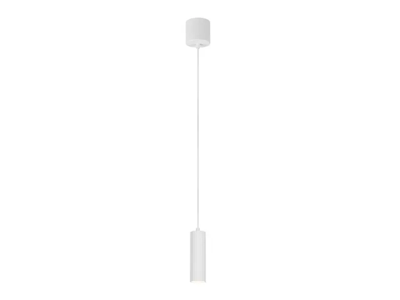 Kleine LED Pendelleuchte einflammig aus Metall Weiß Ø 5,5cm
