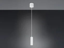 Kleine LED Pendelleuchte einflammig aus Metall Weiß Ø 5,5cm
