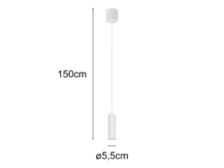 Kleine LED Pendelleuchte einflammig aus Metall Weiß Ø 5,5cm