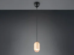 Kleine LED Pendelleuchte einflammig aus hellem Naturholz, Ø 10cm