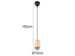 Kleine LED Pendelleuchte einflammig aus hellem Naturholz, Ø 10cm