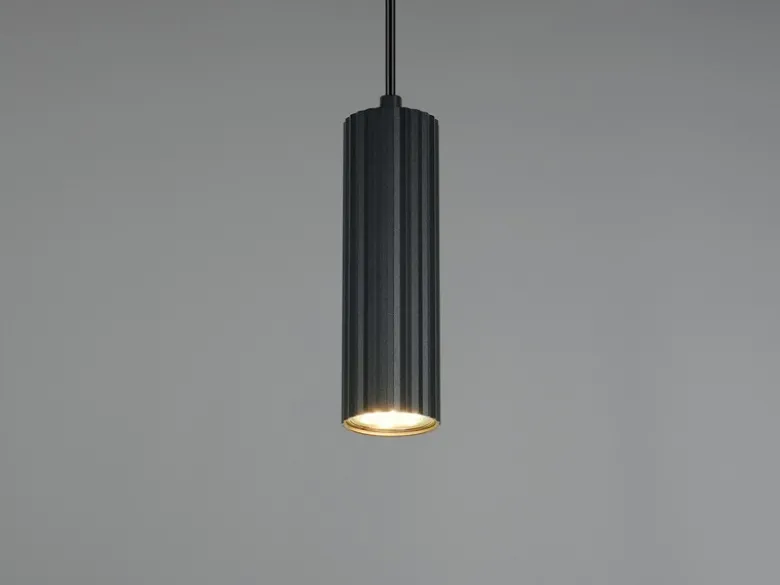 Kleine LED Pendelleuchte einflammig aus Metall Schwarz Ø 5,5cm