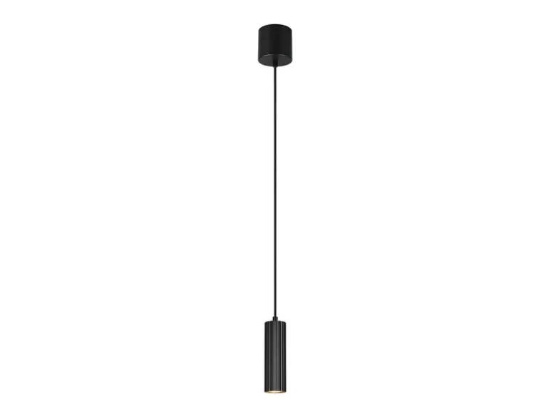 Kleine LED Pendelleuchte einflammig aus Metall Schwarz Ø 5,5cm