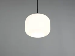 Kleine LED Pendelleuchte einflammig mit Glas Lampenschirm Weiß Ø 15cm