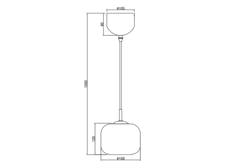 Kleine LED Pendelleuchte einflammig mit Glas Lampenschirm Weiß Ø 15cm