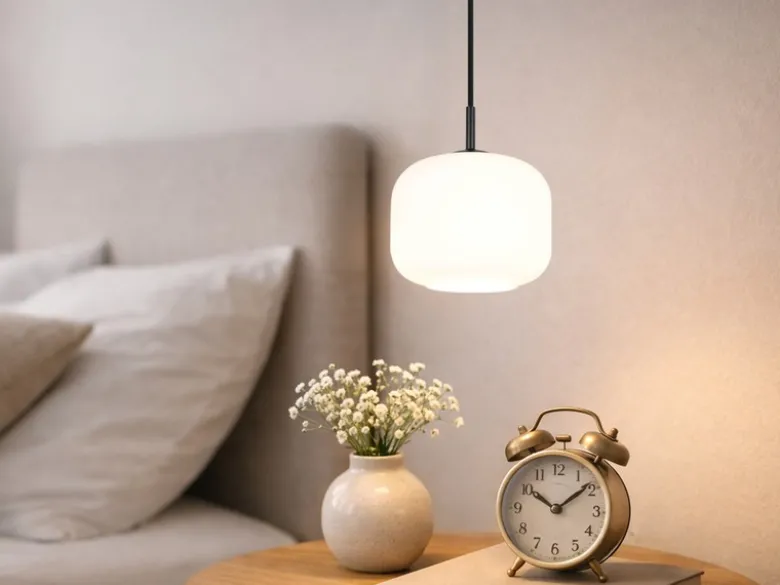 Kleine LED Pendelleuchte einflammig mit Glas Lampenschirm Weiß Ø 15cm