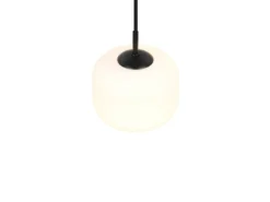 Kleine LED Pendelleuchte einflammig mit Glas Lampenschirm Weiß Ø 15cm