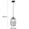 Kleine LED Pendelleuchte einflammig mit Glasschirm Rauchglas Ø 21cm