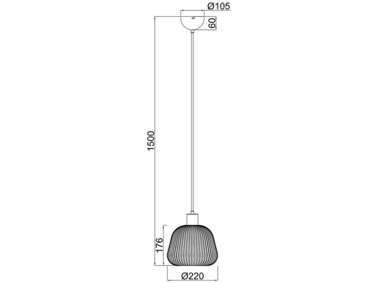Kleine LED Pendelleuchte 1-flammig mit Glasschirm Chrom bedampft, Ø 22cm