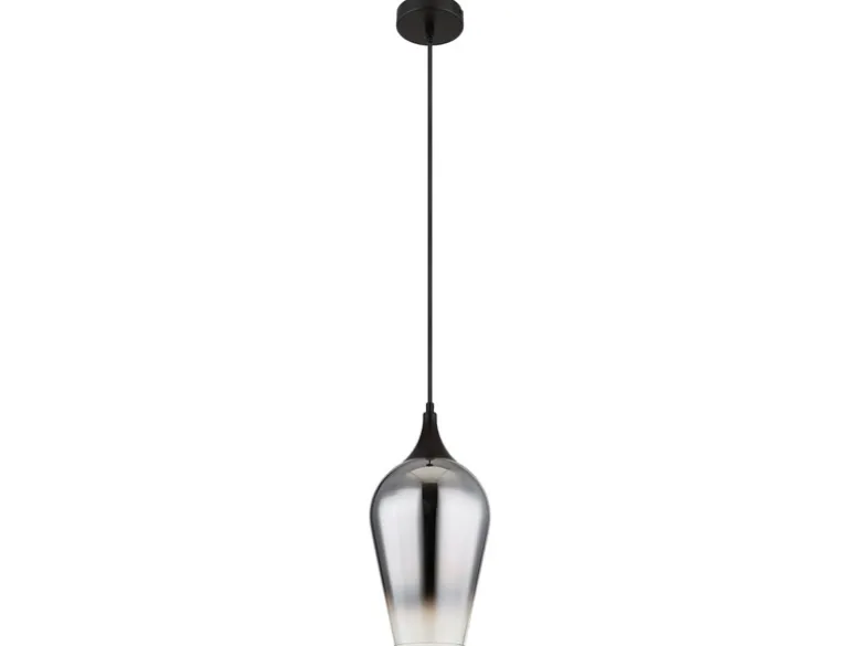 Kleine LED Pendelleuchte 1-flammig Rauchglas Lampenschirm, Ø 18cm