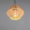 Kleine LED Pendelleuchte mit Lampenschirm aus geflochtenem Papiergarn, Ø 20cm